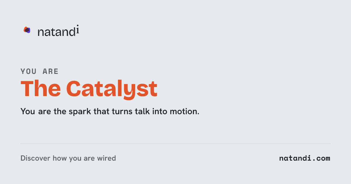 The Catalyst — Natandi operating-model card