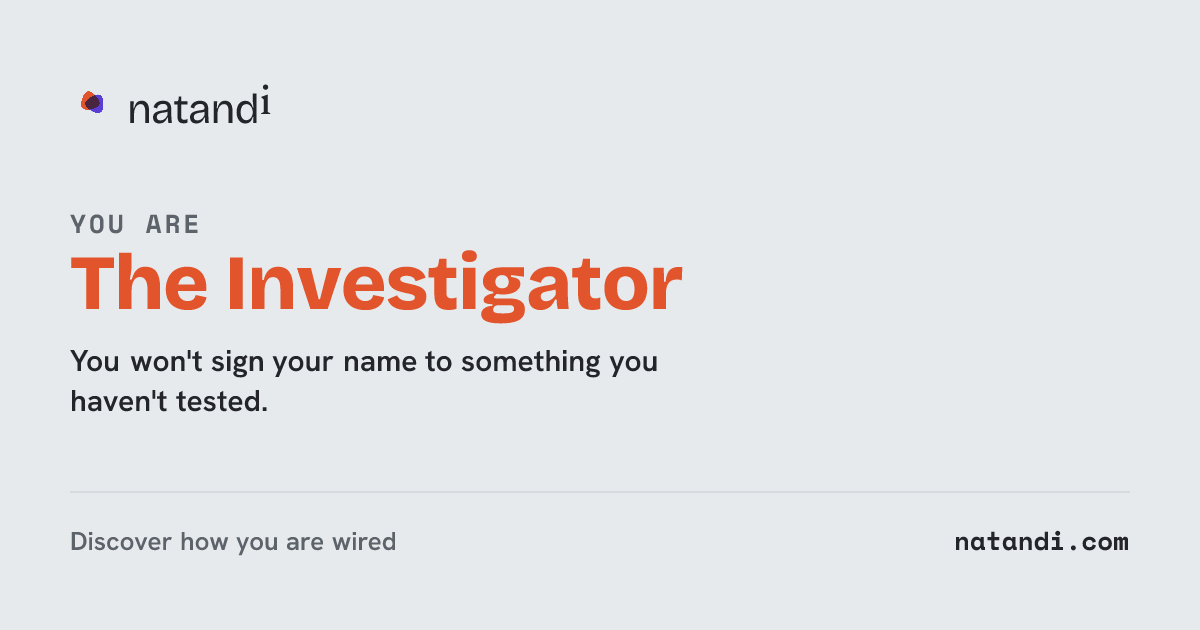 The Investigator — Natandi operating-model card