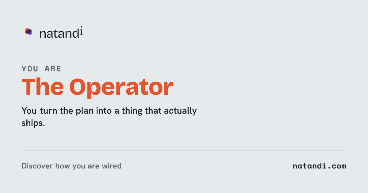 The Operator — Natandi operating-model card