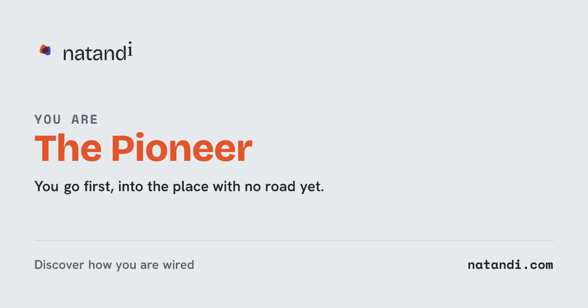 The Pioneer — Natandi operating-model card